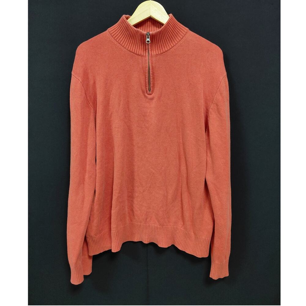 J.CREW 100% Cotton Sweater Orange Solid Knit Women See Measurements